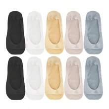 chuanwa（2） 1/5/10 Pasang Kaos Kaki Wanita Musim Panas Berenda Jala Sangat Tipis Bernapas Anti Selip Lembut Nyaman Tak Terlihat Kaos Kaki Pendek - MultiWarna - View 17