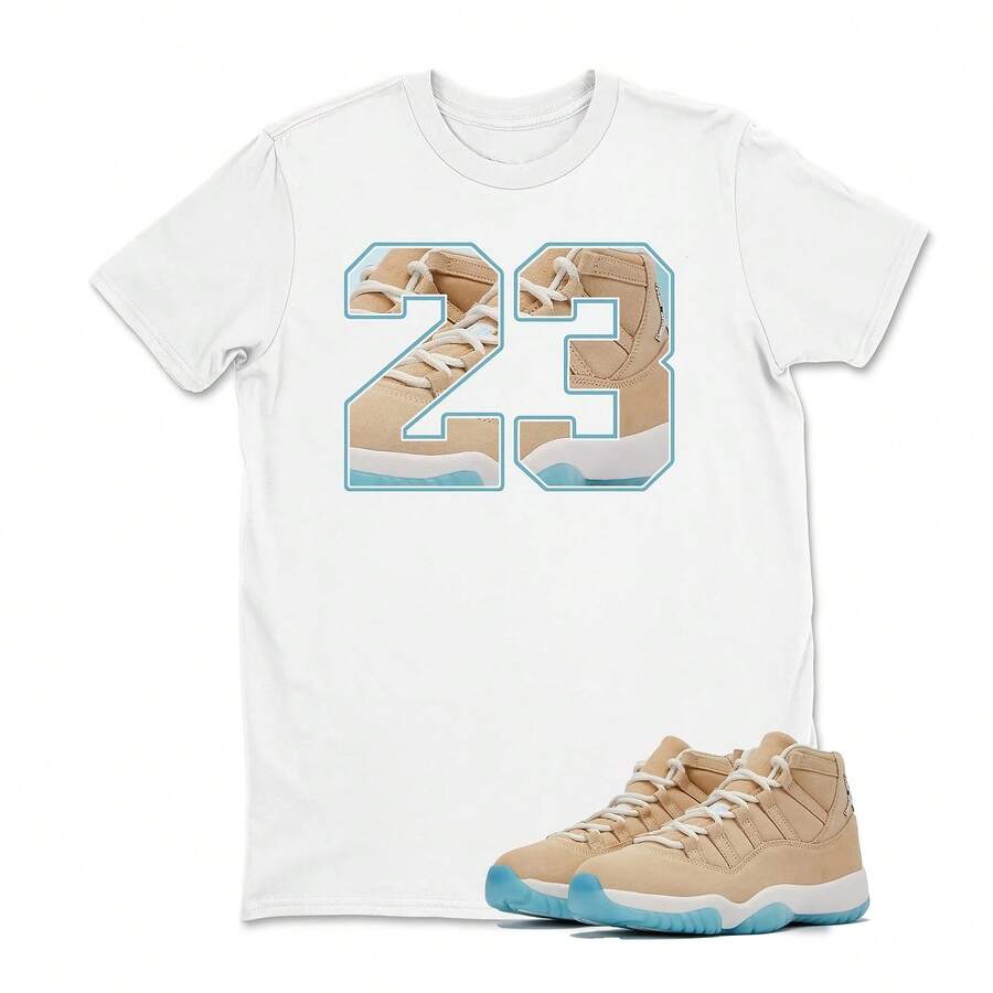 Matching Sports T-Shirts With The 11 H Town Retro Sports T-Shirt With The Number 23, Unisex T-Shirt Matching Sneakers, Jordanss 11 H Town Hoodie Matching Sneakers. - 款式 - 查看 1