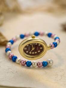 Jam Tangan Quartz Model Gelang Wanita, Desain Vintage Modis dan Menawan, Cocok untuk Pemakaian Sehari-hari, Pilihan Terbaik untuk Hadiah Ulang Tahun/Wisuda - MultiWarna - View 6