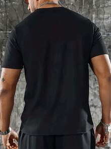 Camiseta casual manga corta hombre estampado gráfico cebra bailando transpirable verano corte regular cuello redondo lavable a máquina atuendo casual - Negro - Ver 3