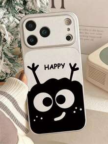 Happy Coal Ball Compatible With IPhone 17 Pro Max Full Coverage Large Window 16 15 14 Phone Case 13 12 11 - White - View 4
