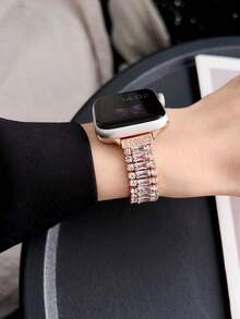 Dây đeo đồng hồ kim loại nạm kim cương sang trọng, dây đeo cổ tay hợp kim có thể điều chỉnh, tương thích với Apple Watch Ultra 3/2/1 Series 11 10 9 8 7 6 5 4 3 2 1 SE3, kích thước 38mm 40mm 41mm 42mm 44mm 45mm 46mm 49mm, 18mm 20mm 22mm. Dây đeo đa năng phù hợp cho cả ngày thường và dự tiệc. - Nhiều màu - Xem 9