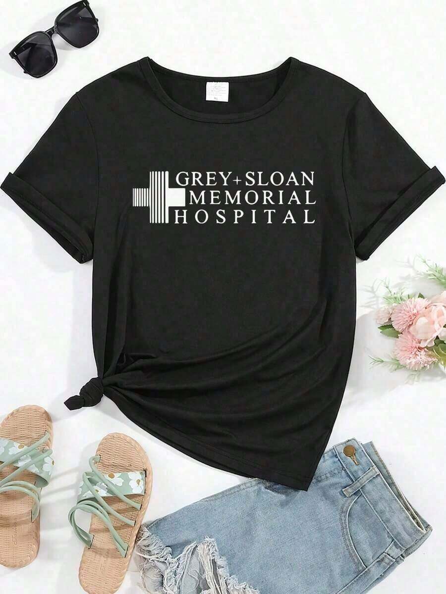 Bestselling, Versatile, And Figure-Flattering Pure Cotton Short-Sleeve T-Shirt. A Great Style, Newly Launched In 2026. A Loose-Fitting Plus-Size Top With A Unique Summer Design. This 100% Pure Cotton, Thick, Black And White T-Shirt Features A Graphic And Letter Print. A Unisex Short-Sleeve Style. A New Arrival For Spring, Summer, And Fall. Breathable And Comfortable, With A Simple And Versatile Streetwear Style, Perfect For Matching Couple Outfits. - 黑色 - 查看 1