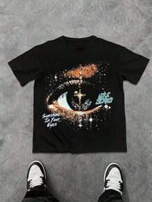 Cotton Clothing For Teenage Girls, Y2K-Inspired Letter Print T-Shirt - Casual Crew Neck, Short Sleeves, Machine Washable - Perfect For Spring/Summer/Autumn, Fashion, Streetwear, Unisex, Men, Women - 1 - 查看 2