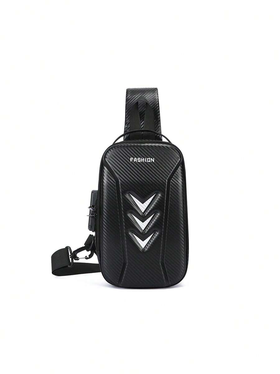 Anti-Theft Password Crossbody Bag For Men, Street Motorcycle Riding Backpack, Fashionable Portable Phone Storage Pouch - A - View 1