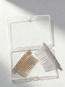 2 piezas/Caja Juego de Pinzas de Pelo Versátiles, Accesorios Minimalistas Delicados - Multicolor - Ver 5