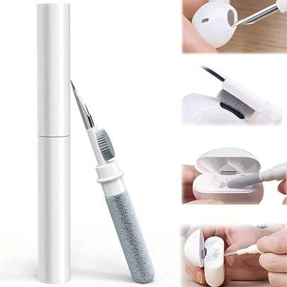 3-In-1 Earphone Cleaning Kit Compatible With Apple Earphones (Pro 1/2), Includes Silicone Dust Plug, Portable Wireless Earphone Case Cleaning Tool, Bluetooth Earphone Cleaning Pen, Multi-Functional Cleaning Set, Earphone Cleaning Tool With Soft Brush, Compatible With Huawei, Bluetooth Earphones
