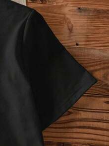 "In My Auntie Era" Short Sleeve T-Shirt, 100% Cotton, Crew Neck, Retro Style, Wavy Font, Graphic Tee, Cool Gift For Aunt, Sister, New Aunt Announcement Gift, Vintage Style Aesthetic Top, Fun Family Clothing, Soft, Breathable, Casual, Summer Fashion - 1Leisure - 黑色 - 查看 5