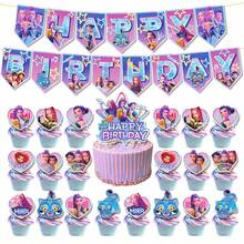 1Pc K-Pop D-Emon Hunter Squad Happy Birthday Bunting Banner Party Hanging Flag For K-Pop Themed Celebration Random Style - Multicolor - View 2