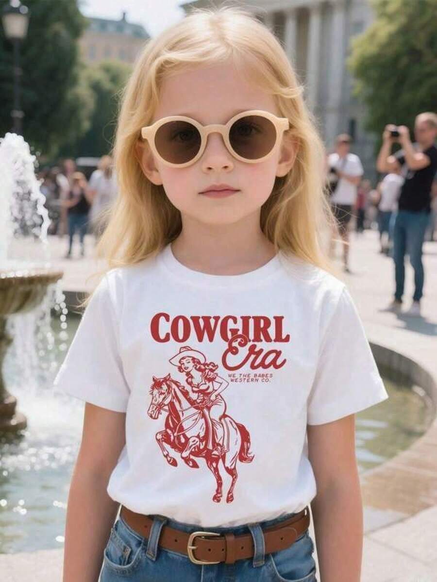 Camiseta del,K-pop Style,Año Nuevo,conjuntos para niña,playeras de niño,camisas para niño,blusas para niña,Era Of Cowboy Girls We Are Western Company Print-Shirt,% Breathable 180g Short-Sleeved Top, Washable Casual Style, Suitable All Seasons, Humorous And Youthful Shirt, A Fashionable-Shirt Boys And Girls,Camiseta de la Copa del Mundo,,camiseta gráfica de rugby,Ropa para niños,Camiseta de Año Nuevo,Camisas de niño, camisetas de niño, camisas para niñas, - Blanco - Ver 1