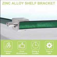 20 chiếc giá đỡ kệ kính: Kẹp gắn tường điều chỉnh được bằng hợp kim kẽm đánh bóng, có chốt, phù hợp với kính không khung dày 5-8mm. - A - Xem 3