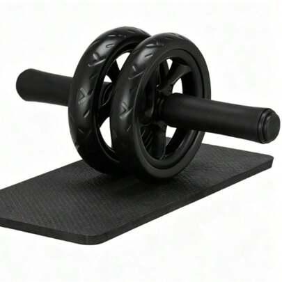 Premium Dual-Wheel Ab Roller Wheel – Ultra Stable Abdominal Exercise Equipment With Thick Non-Slip Knee Pad, Ergonomic Anti-Slip Handles, Heavy-Duty Core Trainer For Home Gym Workouts, Ideal For Men & Women To Strengthen Abs, Core, Arms & Back, Compact Portable Fitness Tool For Full-Body Toning & Strength Training