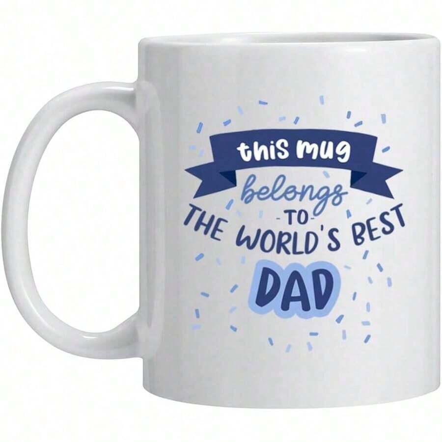Dad Fathers Day Birthday Gifts Dad,World`S Best Dad Mug 11 OZ Coffee Cup Dad,Gifts Dad,Dad Mugs Gifts From Daughter Son,Funny Presents Dads11 Oz Color Ceramic Mug - 白色 - 查看 1