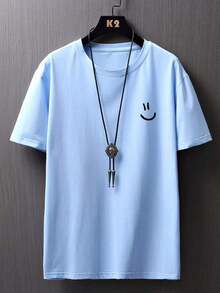 Manfinity Homme Men's T-Shirt With Cartoon Face Print - 白色 - 查看 9