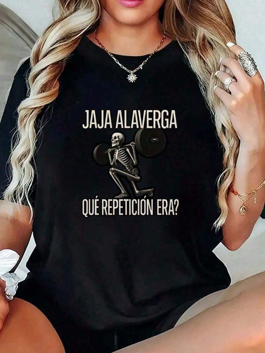 1pc Camiseta informal de algodón con cuello redondo para mujer Camiseta deportiva para mujer Camiseta para hombre Camisetas para parejas Regalo de San Valentín Regalo de cumpleaños Regalo de Navidad Camiseta unisex Apta para todas las estaciones, % algodón YFMB - Negro - Ver 1