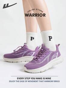 WARRIOR 女款时尚复古运动鞋，春夏舒适跑步鞋，简约休闲又不失时尚感，四季皆宜，耐磨耐穿，适合全天穿着的训练鞋，软底设计。 - 紫色 - 查看 9