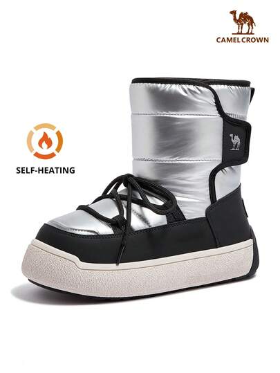 CAMEL CROWN Giày bốt đi tuyết đế dày dành cho nữ, giày mùa đông ấm áp lót giữ nhiệt cao đến giữa bắp chân cho hoạt động ngoài trời mùa đông.