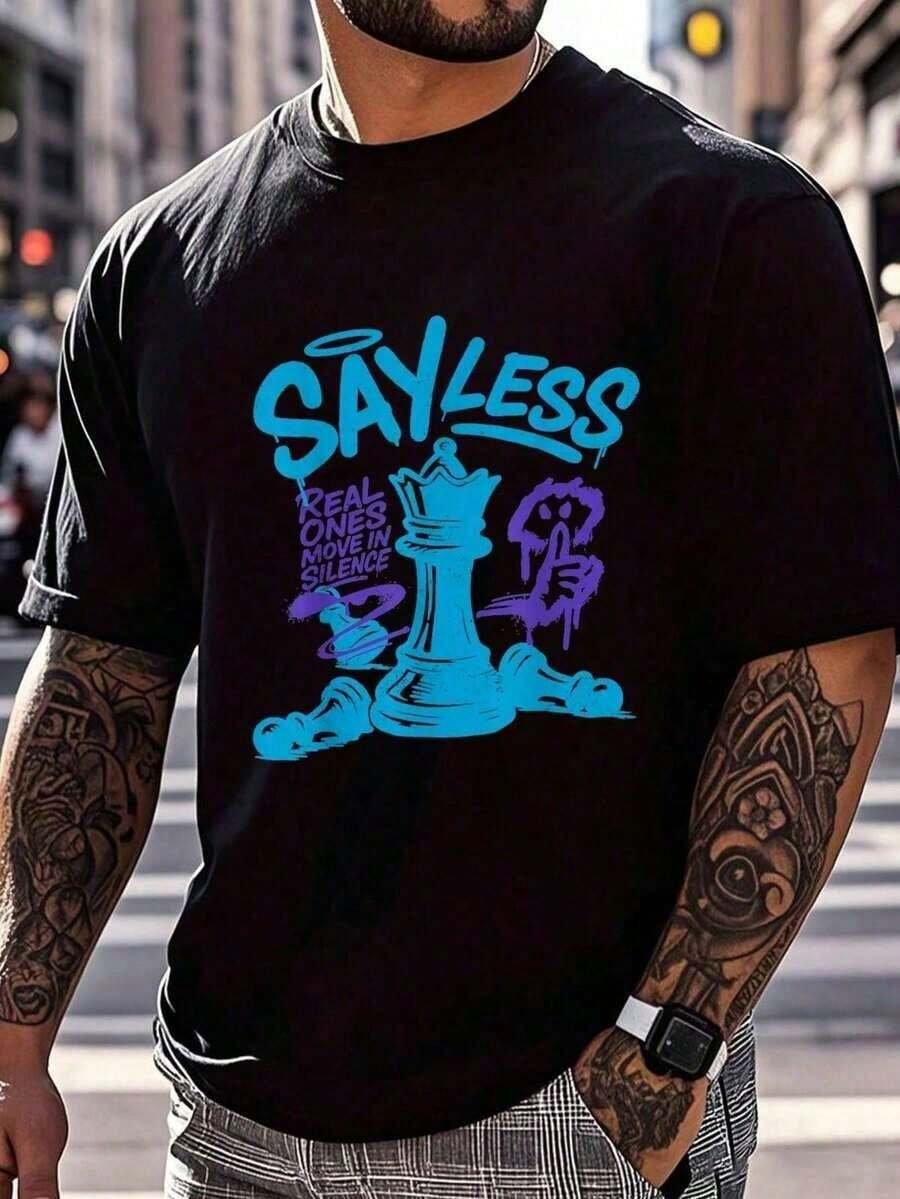 100% Algodón Divertido Retro Uva Morada 5 Camisetas de Equipo para Hombres Estilo Hip-Hop de Calle 7PWQ - Negro - Ver 1
