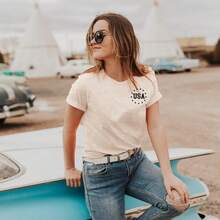 Camiseta Anbech80sRodeo para Mujer, Manga Corta, Clásica, Retro, Casual - Albaricoque - Ver 4