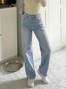 Women's Vintage Loose Boyfriend Straight Leg Jeans Casual - Light Wash - View 3