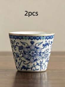 2 Stücke/4 Stücke/6 Stücke Keramik Teetassen, Vintage Keramik Nachmittagsteetassen, Ru-Ofen verschlungene Lotus Duft-Verkostungstassen, können als Haupttasse, persönliche Tasse, Kung Fu Tee Set verwendet werden, geeignet für Büroempfang, Gästeunterhaltung, tägliche Heimanwendung - Verschiedenfarbig - Übersicht 8