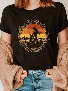 PAYEAH 1 Pieza Camiseta de Algodón 100% con Estampado de Vaquera, Cuello Redondo, Manga Corta, Top Casual para Verano y Primavera, Ropa de Mujer, Camiseta de Algodón Grueso. 
 Camisa de una pieza de manga corta con cuello barco de color sólido para mujer, combinada con camisas estampadas, blusas de mujer y camisas estampadas de manga corta. 
 Top de mujer. 
 Camisa corta de algodón informal con estampado gráfico vintage, estilo streetwear divertido y un diseño amplio y cómodo para el verano. 
 Camiseta Interior para Mujer 2026 - Esencial para un Verano Acogedor y Casual Chic 2026 - Negro - Ver 6