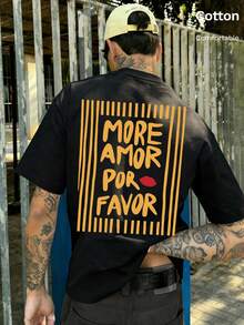 New Summer Style, Streetwear Y2K Loose Fit Unisex T-Shirt. Simple, Gentle, And Love-Themed Print. Fun, Casual, Fashionable, And Versatile. Perfect For Everyday Wear, Vacations, Parties, Beaches, Sports, And Carnivals. - màu đen - Xem 1