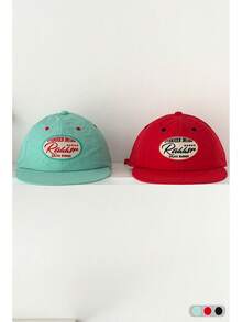 Mũ lưỡi trai unisex mềm mại, kiểu dáng retro, in chữ, tối giản, che nắng, mũ snapback nhanh khô, vành phẳng, thích hợp cho hoạt động ngoài trời, màu xanh lá cây. - Ngôi sao chữ cái hình bầu dục - Xem 4