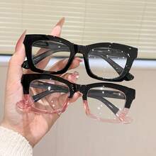 Women's Classic Small Square Frame Reading Glasses, Colorful Small Floral Print Contrast Design, Unisex Style For Reading Glasses+1.0-+4.0 - White - View 1