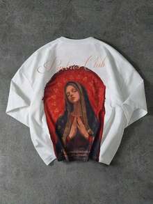 Custom T-Shirt With  Saint Print For Men - 彩色 - 查看 4