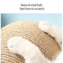 实木剑麻猫抓球，耐用猫抓玩具，三角形带球猫抓柱，直立式剑麻猫抓球，创意不掉毛猫抓柱，天然剑麻球形猫抓柱 - 一個抓球 - 查看 6