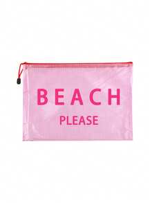 这款防水时尚沙滩包印有“Beach Please”海星图案，容量大，透明，配有尼龙拉链，轻便易携，适合春夏季节收纳，经久耐用，是游泳、海滩、潜水、暑假旅行、学生返校的理想之选。轻便防晒，适合送给朋友、家人、女朋友和同学。也是生日、节日、派对、婚礼（伴娘）、母亲节和教师节的完美礼物和纪念品。 - 彩色 - 查看 16
