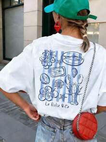 Dam-T-shirts - Weiss - Visa 4