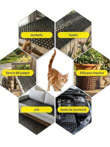8片装猫咪驱避垫，室内宠物训练垫，猫咪驱避器，室内可驱赶猫咪及其他动物，四季皆宜，室外可用于花园和围栏，配有8个钉子 - 均碼 - 查看 8