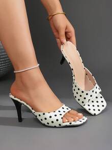 Women's Open Toe Square Toe Stiletto High Heel Sandals, Spring Summer New Style - White - View 3