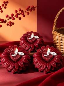 Burgundy Sunflower Scented Candle, 3D Floral Design, Soy Wax Smokeless Long-Lasting Fragrance, Romantic Valentine's Day Thanksgiving Gift, Atmosphere Decor For Bedroom, Home, Aromatherapy Desktop Ornament - Flower Candles - View 8