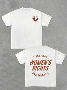 Camiseta de manga corta para hombre con estampado gráfico retro de doble cara, estilo único, 230g de algodón lavado, para usar al aire libre en verano, con un cierto grosor. - Blanco-2 - Ver 7