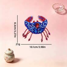 Handgesticktes Set mit Meeresmotiven (Krabbe, Hummer, Seestern) – ideal als Strandtaschen-Accessoire, Reiseaccessoire, Taschenanhänger und sommerliche Dekoration. Auch als Geschenk für Paar geeignet. - Verschiedenfarbig - Übersicht 5