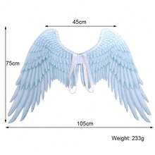 1PC New Top Realistic Costume Wings, Faux Feather Non-Woven Fabric Wings, Stage Performance Costume Prop, Holiday Event Wearable Transformation Prop,Halloween - Multicolor - View 2