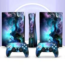 6 miếng dán họa tiết mây sét màu xanh nhạt dành cho đĩa game console, chống bụi và chống mài mòn. - Xem 10