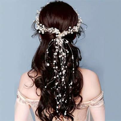 1pc Elegant ABS Plastic Plant-Inspired Headband, Bridal Wedding Hair Accessory, Suitable For All Seasons