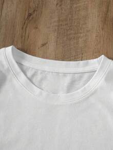 Women's Fitted White T-Shirt With "GYM Therapy" Print, Sporty And Chic Style. Short-Sleeved White T-Shirt With Minimalist "GYM Therapy" Text, Ideal For Workout Looks. - YH511-白色 - 查看 4