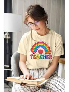 Playera "Bruh We Back First Day of School" para mujer, playera de regalo para maestros para regresar a clases. - Albaricoque - Ver 2