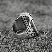 1 chiếc nhẫn nam bằng thép không gỉ, khắc chữ, màu bạc cổ điển, bản rộng, phong cách punk, thích hợp đeo hàng ngày hoặc dự tiệc. - Bạc - Xem 4