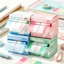 120pcs/Box Glitter Macaron Color Memo Notes, Suitable For Office And Teaching Planning Reminder Stickers - one-size - View 1