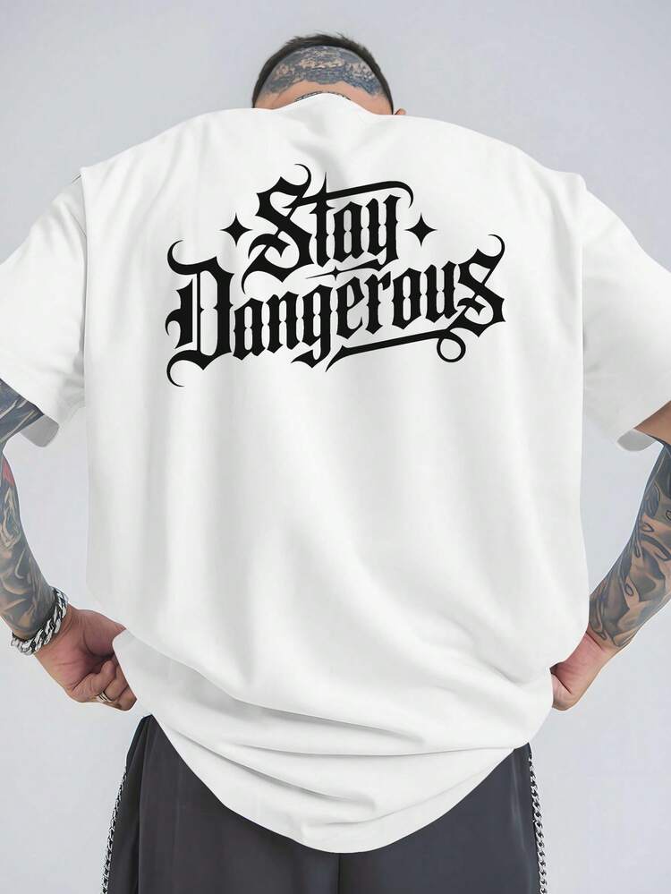 Oversized Short Sleeve Printed T-Shirt With Dropped Shoulders, Casual Summer Sporty Style, Modern And Versatile Design, Round Neck, Breathable And Comfortable, Extra Large Size. - White - View 1