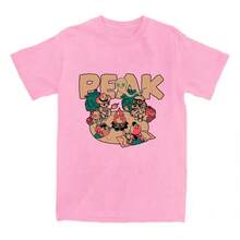 Happy Campers V-Neck Print T-Shirt, Women's Short Sleeve Cotton Loose Fit T-Shirts, Casual Crew Neck Tees, Unisex Streetwear, Cartoon Game Tees - 黑色 - 查看 11