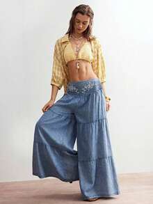 Women Denim Skirts - Blue - View 7