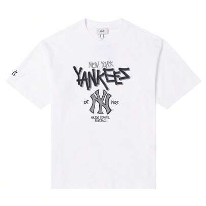 MLB Unisex Basic Big Logo Mega Oversized T-Shirts, Comfortable Minimalist Daily, Outdoor, Sports, Casual Short Sleeve T-Shirt