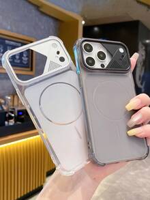 奢華霧面透明四角防摔手機殼，極簡鏡頭保護防摔背蓋，適用於 iPhone 17 Pro Max, 17 Pro, 17, 16 Pro Max, 16 Pro, 16 Plus, 15 Pro Max, 15 Pro, 14 Pro Max, 14 Pro, 14, 13, 12, 11 - 黑色 - 查看 3